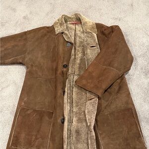 French Creek Brown Suede and Wool Coat Size M
